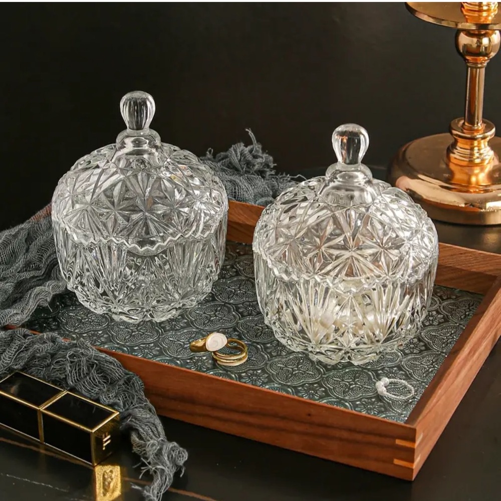 Sugar bowl Crystal Glass NWOT